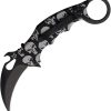 FOX Karambit Linerlock Skull Black N690 Folding Knife