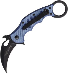Fox Karambit Linerlock Folding Knife N690 Blue Carbon Fiber