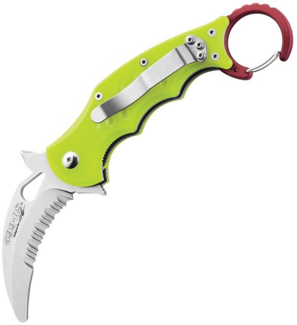 FOX599RSY.jpg FOX Rescue Kerambit Linerlock Folding Knife Yellow G10
