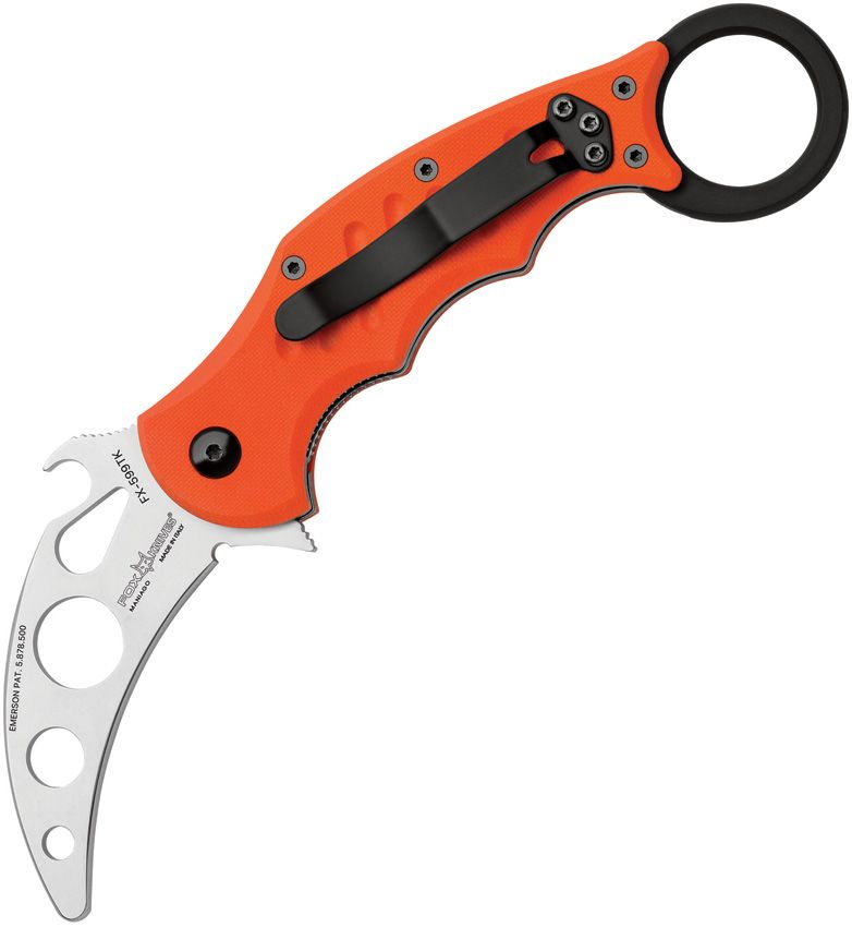 Fox Small Karambit Trainer 2.5" Bohler N690 Orange G10