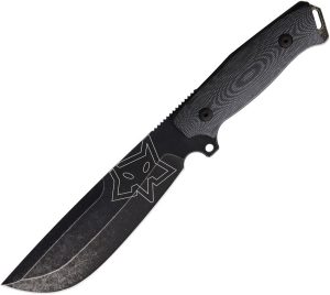 Fox Native Fixed Blade D2 Black Canvas Micarta Full Tang Knife