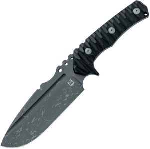 Fox Uro Fixed Blade - Acid Washed Niolox Black G10