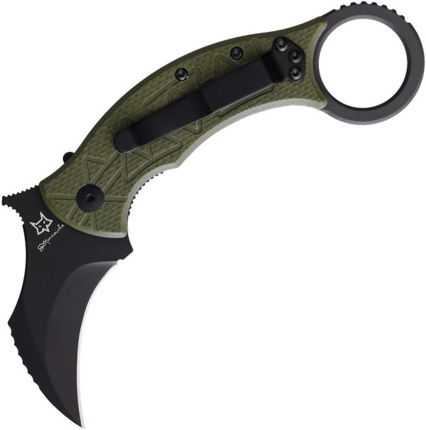 Fox Tribal K Karambit Linerlock OD Green N690 Folding Knife