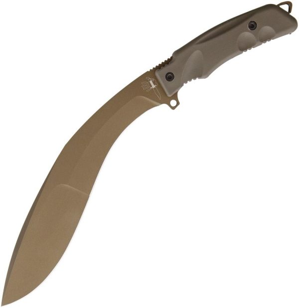 Fox Extreme Tactical Kukri 9.5" N690Co Fixed Blade Tan
