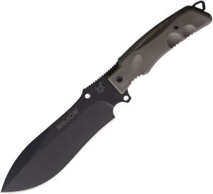 Fox Rimor Fixed Blade - Black PTFE OD Green Handle