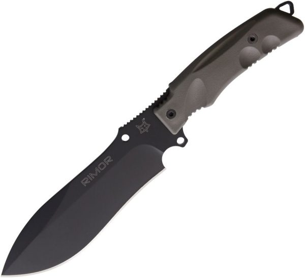 Fox Rimor Fixed Blade - Black PTFE OD Green Handle
