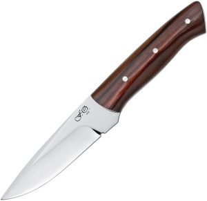 Fox Puukox Fixed Blade - Mirror Finish Brown Wood