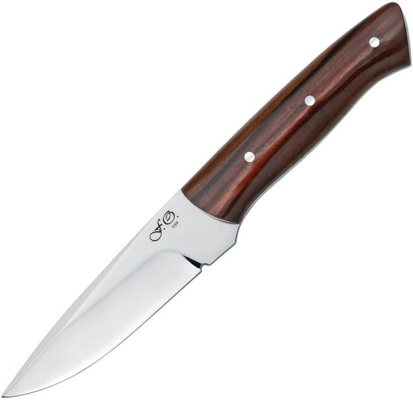 Fox Puukox Fixed Blade - Mirror Finish Brown Wood