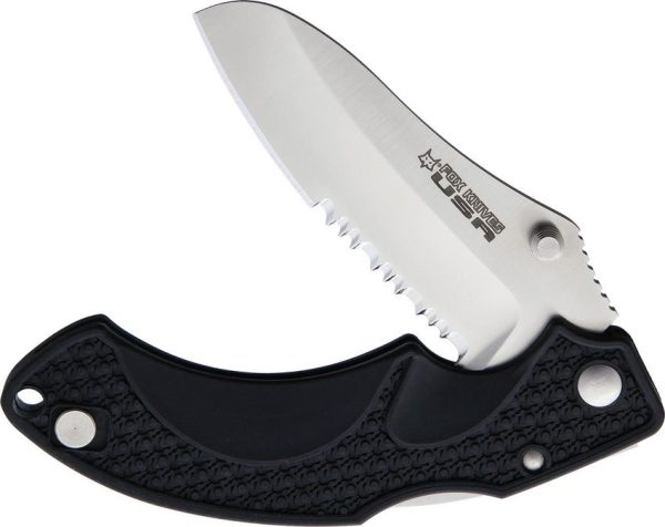Fox Vitale Lockback Folding Knife - Serrated Black