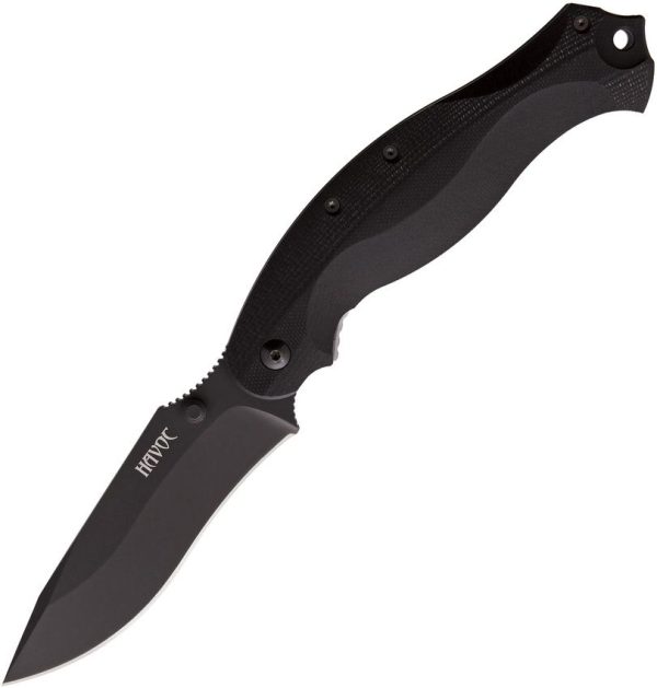 Fox Havoc Framelock Drop Point - Black G10