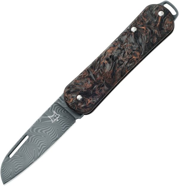 FOX Vulpis Folder Damascus Carbon Fiber Limited Edition Knife