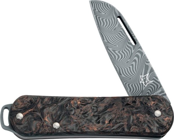 FOX Vulpis Folder Damascus Carbon Fiber Limited Edition Knife