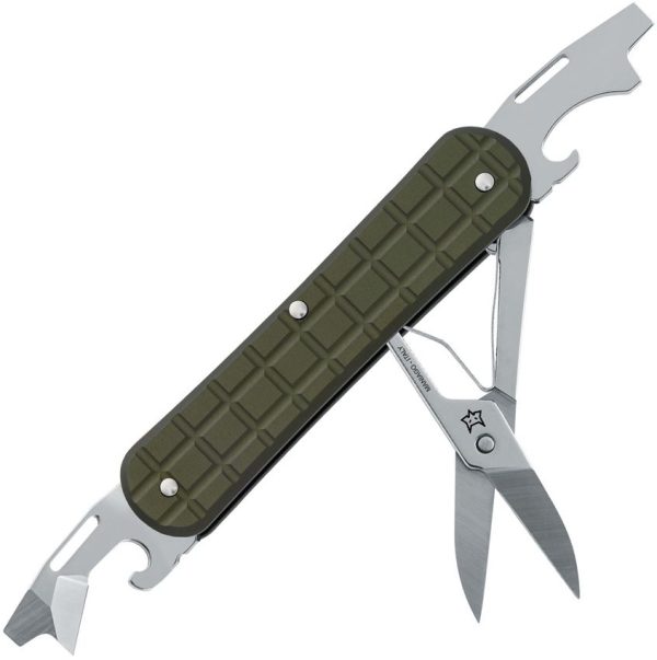 FOX Vulpis Green Folding Knife Multi-Tool Scissors Bottle Opener