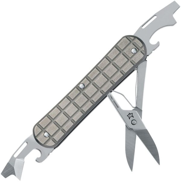 Fox Vulpis Folding Knife Titanium Gray Multi Tool EDC