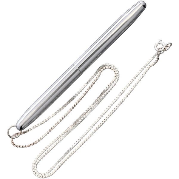 Fisher Space Pen Chrome Bullet Tactical Pen w Neck Chain