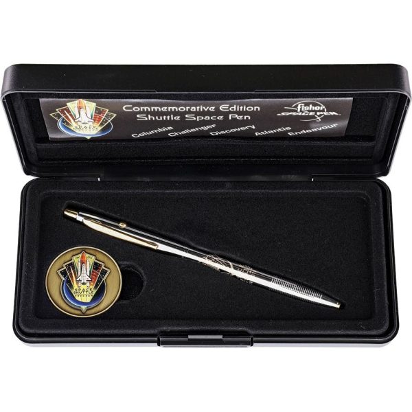 Fisher Space Pen Shuttle Chrome Gold Tactical Pen Writes Upside Down