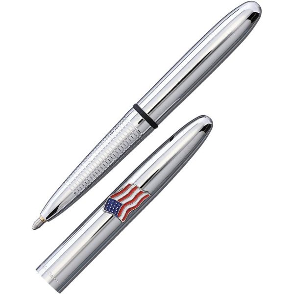Fisher Space Pen Chrome Bullet Tactical Pen American Flag Clip