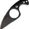Fred Perrin Shorty Neck Knife Black 440C Fixed Blade