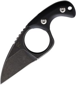Fred Perrin Shorty Neck Knife Black 440C Fixed Blade