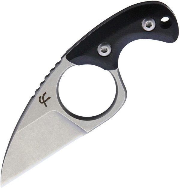 Fred Perrin Shorty Neck Knife 440C Fixed Blade Black G10