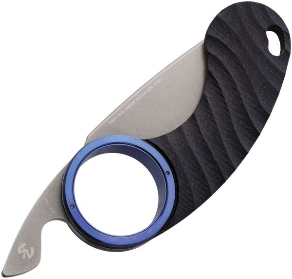 Fred Perrin La Griffe Folder Tanto 440C Blue Folding Knife