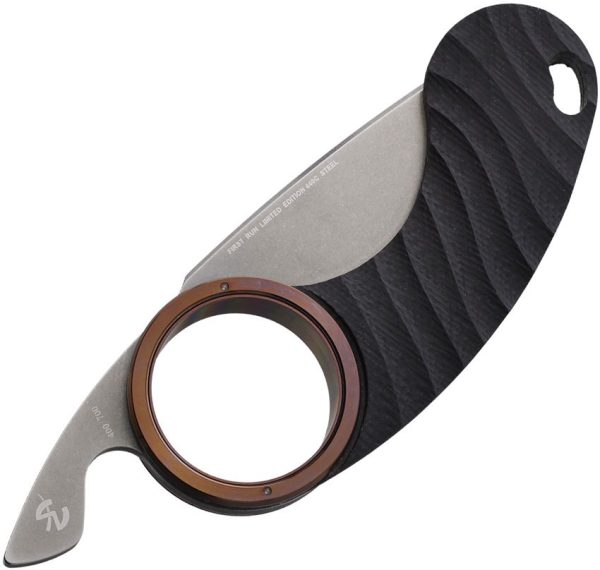 Fred Perrin La Griffe Folder Tanto 440C Folding Knife Brown