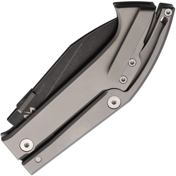 Fred Perrin Warthog Silver Folding Knife N690 Titanium