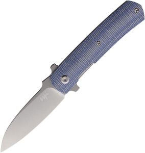 Max Knives Ulys Linerlock Blue Micarta Folding Knife CPM-20CV