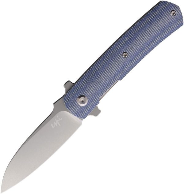 Max Knives Ulys Linerlock Blue Micarta Folding Knife CPM-20CV