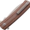 Max Knives Ulys Linerlock Brown Micarta Folding Knife CPM-20CV
