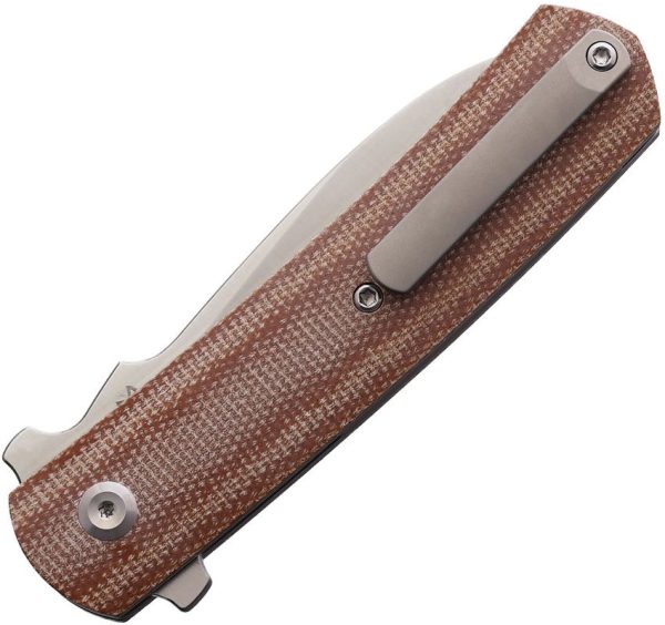 Max Knives Ulys Linerlock Brown Micarta Folding Knife CPM-20CV