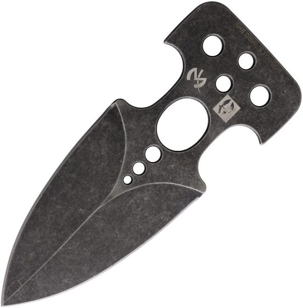 Max Knives Devil's Tongue Push Dagger Fixed Blade Black Stonewash
