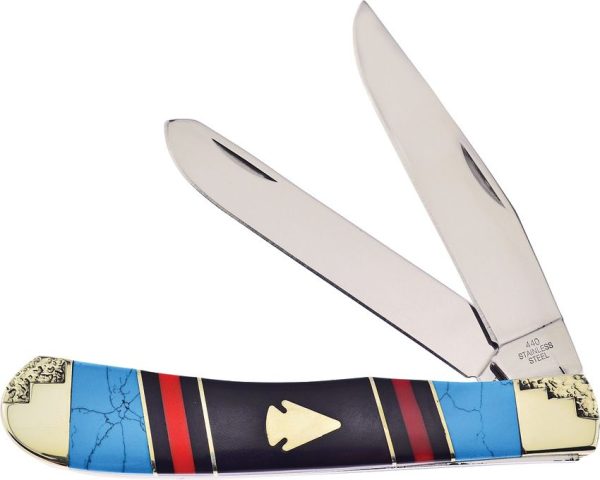 Frost Cutlery Arrowhead Trapper - Turquoise Inlay