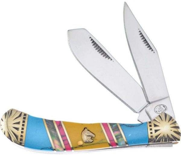 Frost Cutlery Saddlehorn Turquoise - Two Blade