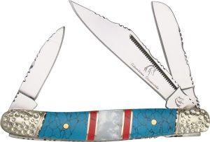 Frost Cutlery Wrangler Turquoise - Two Blade Folder
