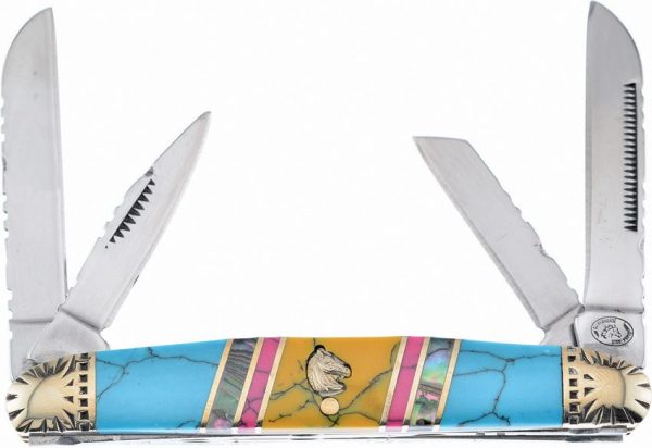 Frost Cutlery Silver Horse Congress Turquoise Abalone
