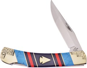 Frost Cutlery Silver Horse Lockback Stone Handle