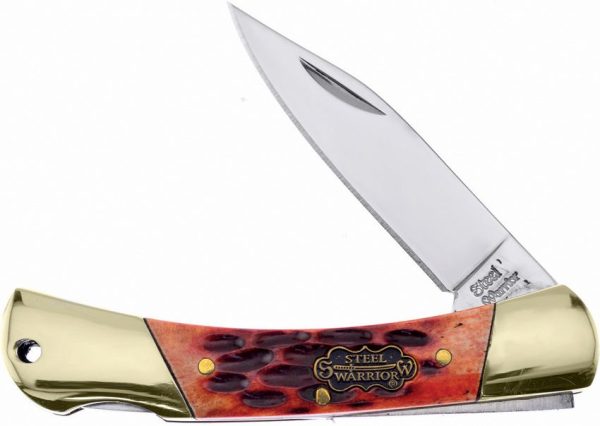 Frost Cutlery Viper Lockback Burnt Peachseed Bone