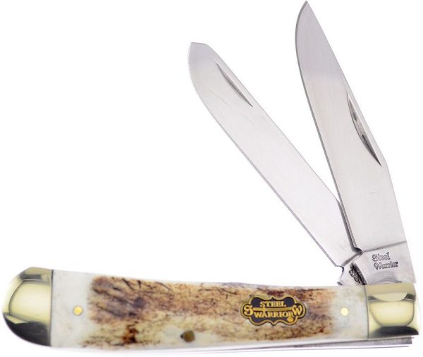 Frost Cutlery Trapper Deer Stag Folding Knife Stag Bone Handle