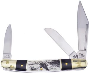 Frost Cutlery Wrangler Deer Etch - Engraved Bone Multi-Blade