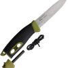 Mora Companion Spark Green Black Handle Knife