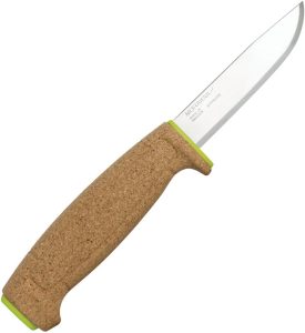 Mora Floating Knife Green Cork Grip - Stainless Blade