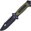 Frost Cutlery Fixed Blade Sawback Survival - Black/Green