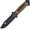 Frost Cutlery Fixed Blade Brown Rubberized Handle