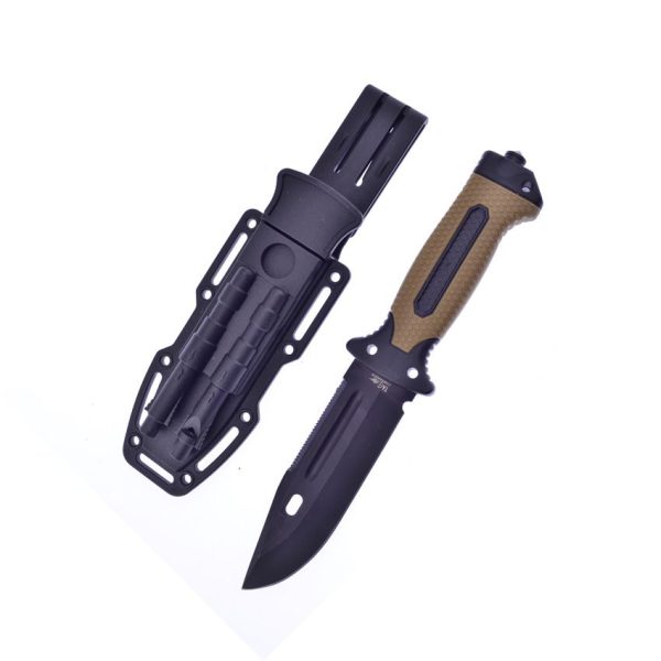 Frost Cutlery Fixed Blade Brown Rubberized Handle