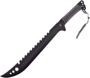 Frost Cutlery Machete Gray Wrap 16" Black Sawback Fixed Blade