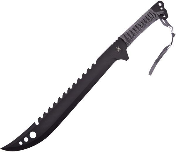 Frost Cutlery Machete Gray Wrap 16" Black Sawback Fixed Blade
