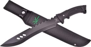 Frost Cutlery Bowie Black Fixed Blade - 9.75 inch Sawback