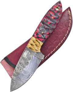 Frost Cutlery Fixed Blade Damascus Steel Ironwood Handle Knife