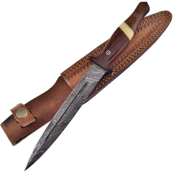 Frost Cutlery Dagger Rosewood Damascus Blade
